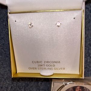 Primrose Cubic Zirconia 18kt Gold Earrings- **NEVER WORN/ USED**